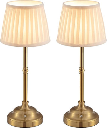 2 Pack Rechargeable Table Lamps | Wireless Retro LED Lamps