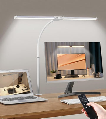 LED Double Head Desk Lamp White | 25 Lighting Modes